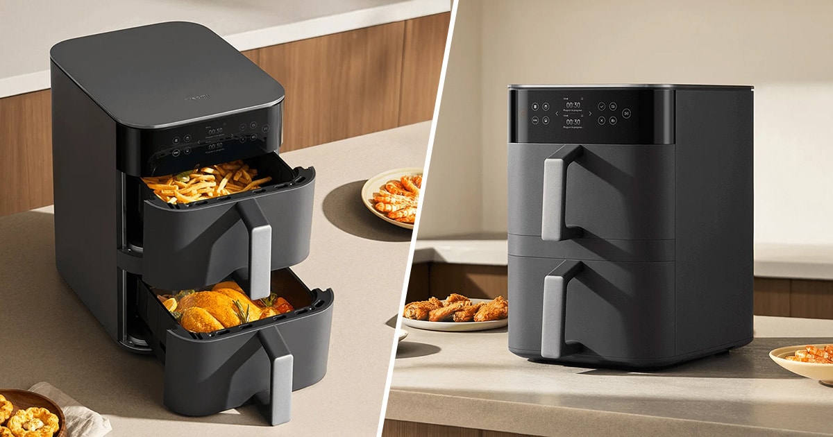 Xiaomi Smart Double Stack Air Fryer 12L: The first vertical hot air fryer  from Xiaomi with two baskets on top of each other - Xiaomi Planet