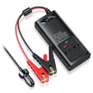 اینورتر و شارژر فندکی فست شارژ ماشین تایپ سی چند کاره 500 واتی بیسوس CGNB000101