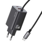 شارژر دیواری تایپ سی 65 وات با کابل شارژ تایپ سی یوسامز CC266 PD65W