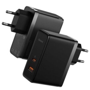 شارژر دیواری سوپر فست شارژ تایپ سی و یو اس بی 100 وات همراه با کابل بیسوس Baseus GaN5 Pro CCGP090201