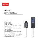 شارژر فندکی فست شارژ تایپ سی 100 وات پرووان PCG23