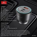 شارژر فندکی فست شارژ ماشین 100 وات Type-C و USB ارلدام ES-CC35