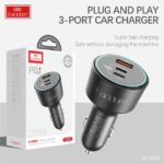 شارژر فندکی فست شارژ ماشین 100 وات Type-C و USB ارلدام ES-CC35