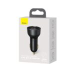 شارژر فندکی فست شارژ ماشین دو پورت 100 وات بیسوس CCZX-01
