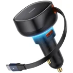 شارژر فندکی فست شارژ ماشین USB و تایپ‌سی 60 وات بیسوس CCTXP-UC C00057800111-00