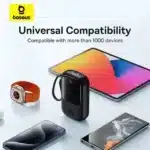 پاور بانک 10000 تایپ‌سی و USB بیسوس Baseus P10067100112 PPQDP10 با کابل متصل تایپ سی