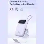 پاوربانک 10000 تایپ‌سی و USB-A توان 22.5 وات مک‌دودو MCDODO MC-324 با کابل تایپ‌سی متصل و نمایشگر دیجیتالی
