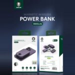 پاوربانک 10000 وایرلس 15 وات، تایپ‌سی و USB گرین‌لاین GNMGMPB10K با کابل متصل لایتنینگ