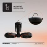 پنکه شارژی، چراغ کمپینگ و پاور بانک پورودو Porodo PD-LFST150-BK رومیزی و قابل آویز