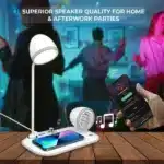 چراغ مطالعه و شارژر وایرلس 15 وات رومیزی اسپیکر دار