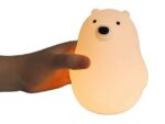 چراغ خواب رومیزی فانتزی قابل شارژ MUID white bear pat lamp silicone
