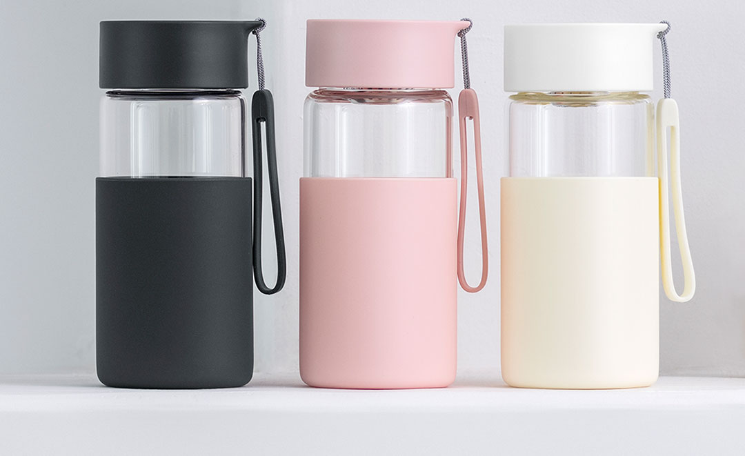 بطری شیشه ای قابل حمل شیائومی Xiaomi Youpin Funjia Home Portable Glass Bottle Capacity 350ml 2 2