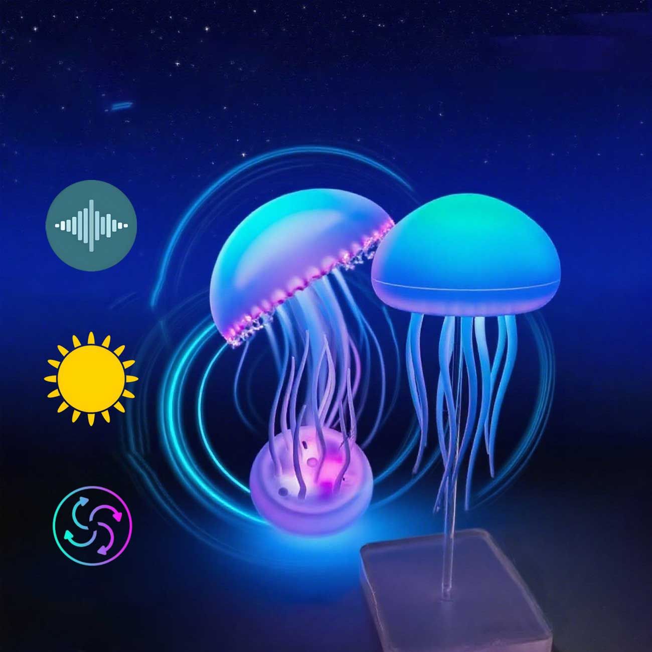 چراغ خواب رومیزی شارژی عروس دریایی AURORA چراغ خواب رومیزی شارژی عروس دریایی AURORA - Image 1
