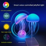چراغ خواب رومیزی شارژی عروس دریایی AURORA - Image 18
