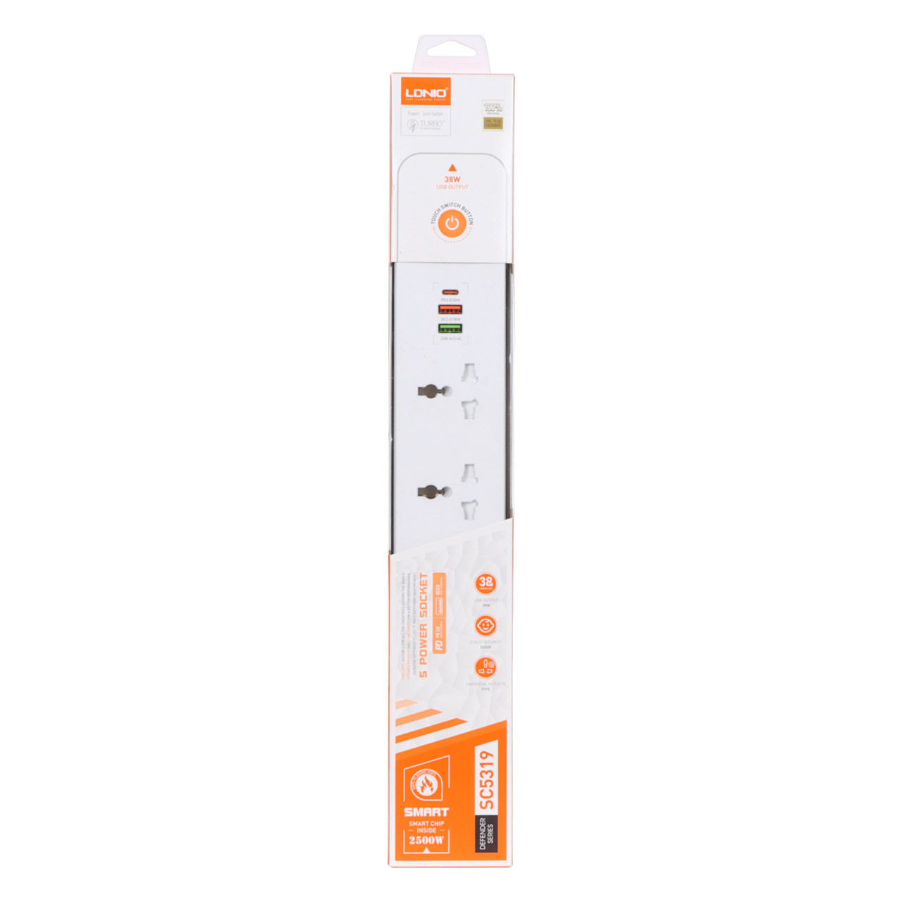 1ebea0 چند راهی برق و شارژر الدینیو مدل LDNIO SC5319 - تصویر 1