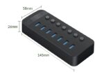 هاب یو اس بی 7 پورت همراه آداپتور اوریکو Orico CT2U3-7AB Multi-Port Hub With Individual Switches - Image 4