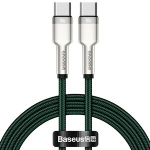 کابل شارژ سریع و انتقال داده تایپ سی به تایپ سی بیسوس Baseus Cafule Series Metal Data Cable Type-C to Type-C 100W 1m CATJK-C06