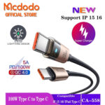 کابل شارژ سریع تایپ‌سی به تایپ‌سی 100 وات 5 آمپر 1.2 متری مک‌دودو CA-558 - Image 8