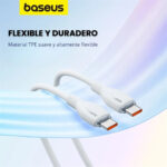 کابل دوسر تایپ‌سی 100 وات 5 آمپر 2 متری بیسوس P10355702111-B2 - Image 4