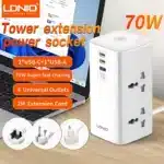 چند راهی و محافظ برق 2500 وات چهار سوکت، دو تایپ‌ سی و یک یو اس بی 70 وات شارژ سریع رومیزی الدنیو SC4383 - Image 8