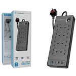 چند راهی برق 8 سوکت 2990 وات، دو USB و دو تایپ‌سی پاورولوژی PWCUQC047BK - Image 5