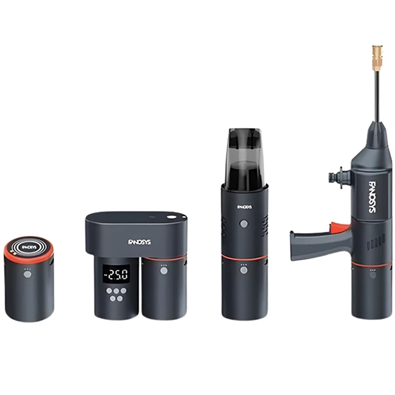 ست پمپ باد، جارو و کارواش شارژی خودرو فانوسیس FANOSYS مدل Smart Kit ست پمپ باد، جارو و کارواش شارژی خودرو فانوسیس FANOSYS مدل Smart Kit - Image 1
