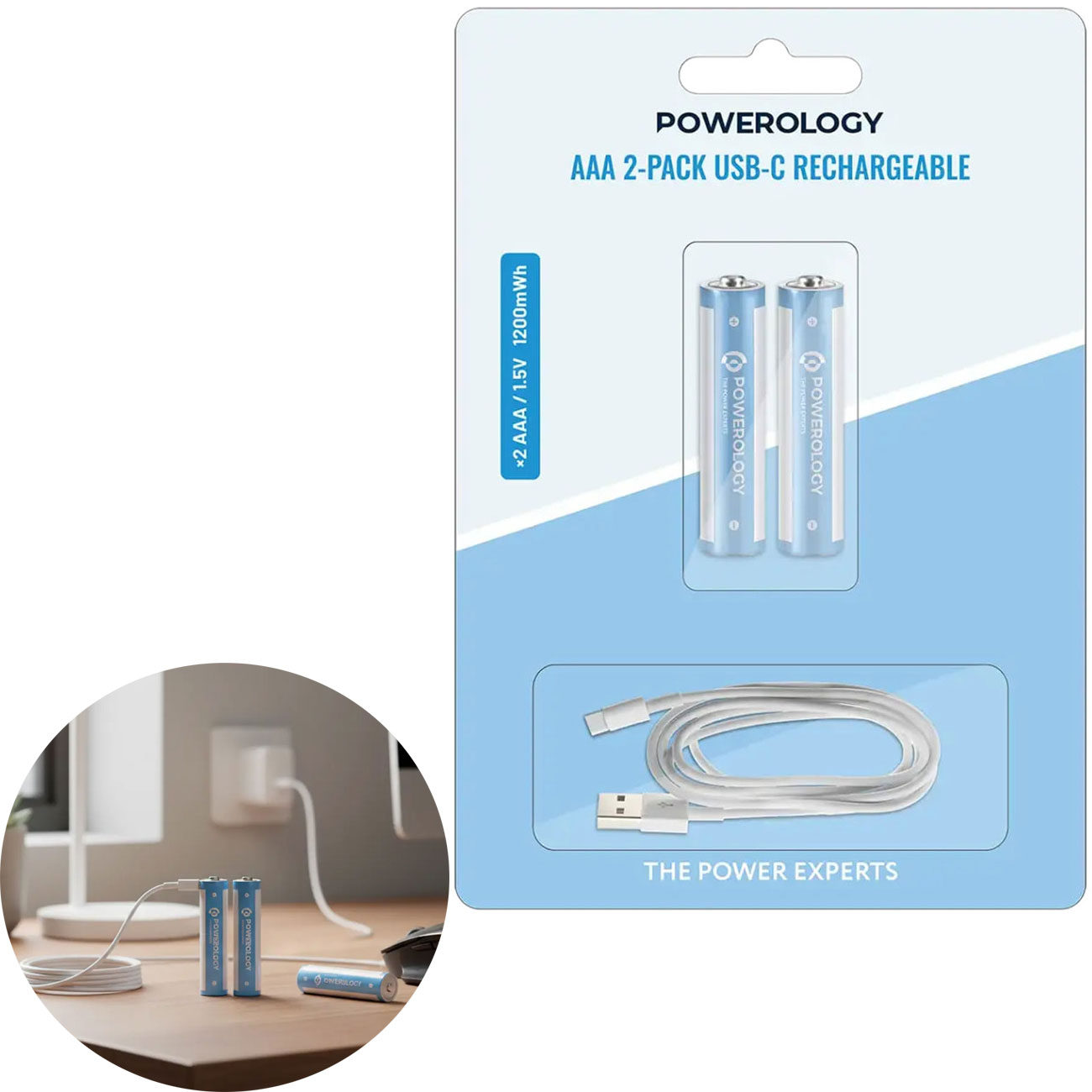 باتری نیم قلمی شارژی پاورولوژی Powerology مدل PWAAA122 بسته 2 عددی باتری نیم قلمی شارژی پاورولوژی Powerology مدل PWAAA122 بسته 2 عددی - Image 1