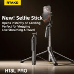 مونوپاد سه پایه دار آرتاکو RTAKO مدل H18L PRO شاتردار با ریموت