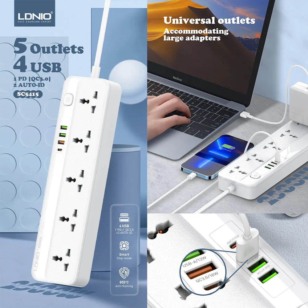 چند راهی برقی و شارژر الدینیو مدل LDNIO Power Strip SC5415 1 8e784c