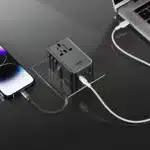 چند راهی برق مکعبی جهانی یک سوکت، دو یو‌اس‌بی و یک تایپ‌سی 70 وات با کابل جمع شونده تایپ‌سی راک JY-355MAX - Image 19