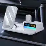 شارژر بی‌سیم 15 وات گوشی، ایرپاد و اپل‌واچ همراه اسپیکر و چراغ خواب گرین لاین GN6IN1MFWCBK GL-WC10 - Image 2