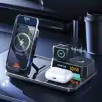 شارژر بی‌سیم 15 وات گوشی، ایرپاد و اپل‌واچ همراه اسپیکر و چراغ خواب گرین لاین GN6IN1MFWCBK GL-WC10 - Image 10