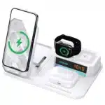شارژر بی‌سیم 15 وات گوشی، ایرپاد و اپل‌واچ همراه اسپیکر و چراغ خواب گرین لاین GN6IN1MFWCBK GL-WC10 - Image 5
