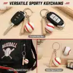 جاکلیدی و آویز کیف baseball bat ball طرح چوب بیسبال با توپ - Image 6