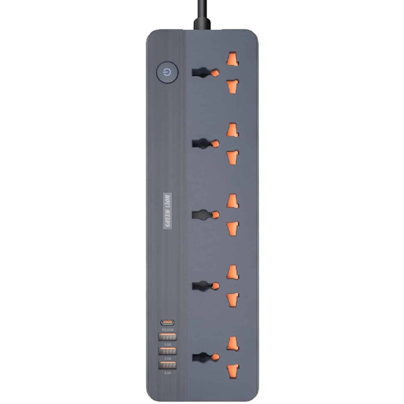 چند راهی برق گرین لاین Green Lion مدل GS-250 با 5 سوکت و 4 پورت چند راهی برق گرین لاین Green Lion مدل GS-250 با 5 سوکت و 4 پورت - Image 1