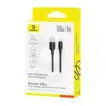 کابل فست شارژ باسئوس توان ۱۰۰ وات طول ۱ متر Silky Series USB به Type‑C