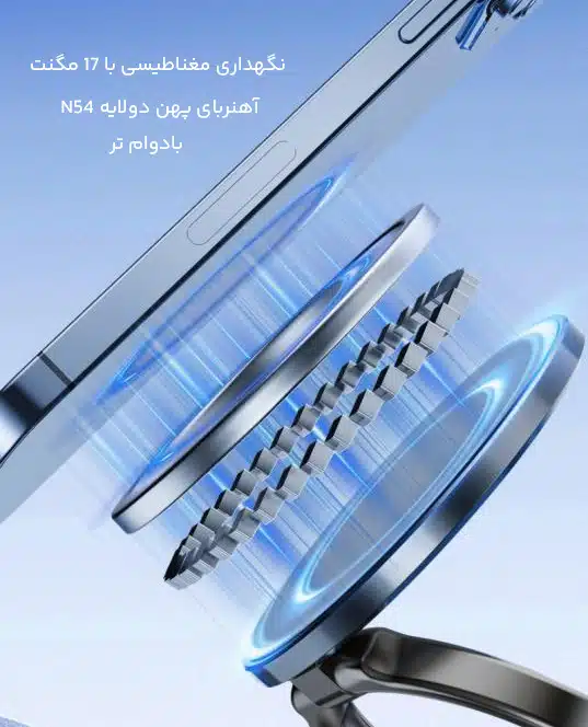 هولدر مگنتی خودرو ایکس او XO مدل C177 با پایه وکیومی 2 آهنرباهای قوی هولدر