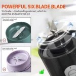 شیکر و آبمیوه گیری شارژی قابل حمل 380 میلی لیتر گرین لاین GNBLNDMPJBK - Image 8