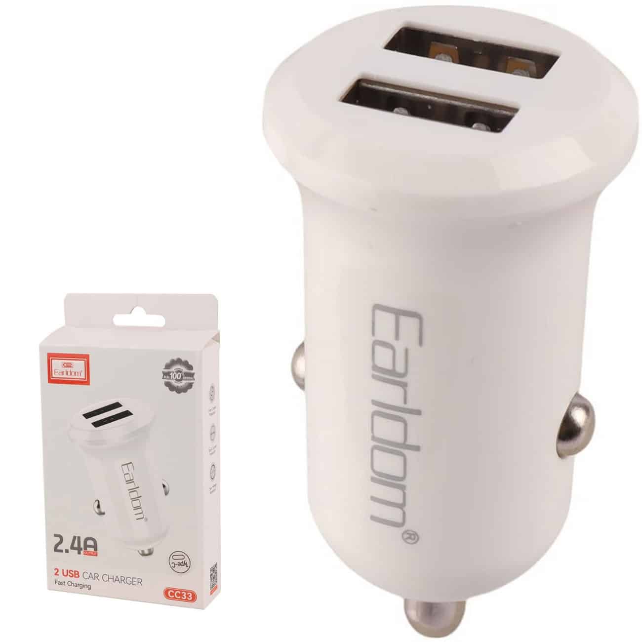 شارژر فندکی فست شارژ ارلدام Earldom مدل ES-CC33 دو پورت 2.4 آمپر شارژر فندکی فست شارژ ارلدام Earldom مدل ES-CC33 دو پورت 2.4 آمپر - Image 1