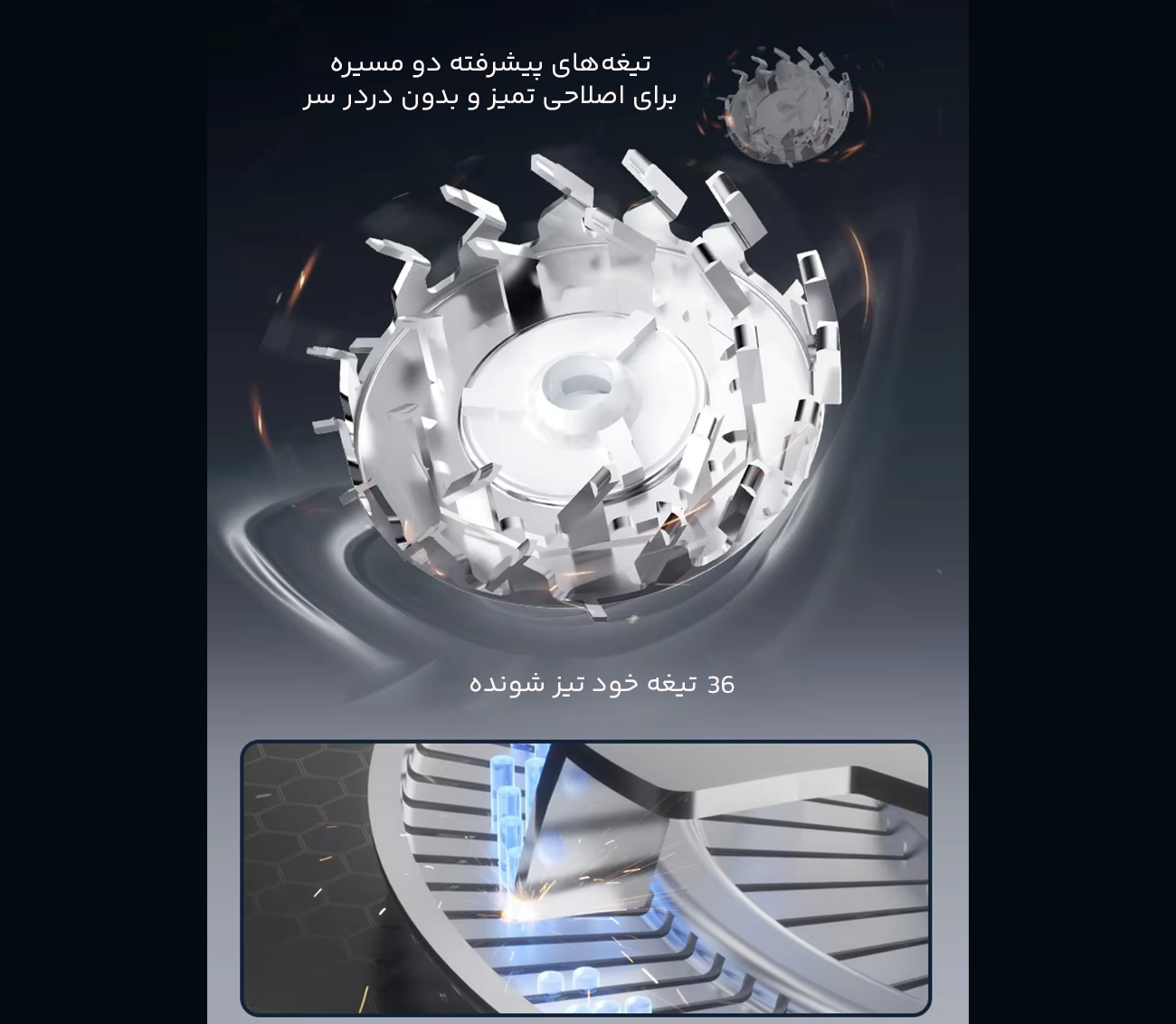 ریشتراش شارژی مسافرتی ضدآب انچن Enchen Mini Pro 1 تیغه های تیز خود تیز شونده