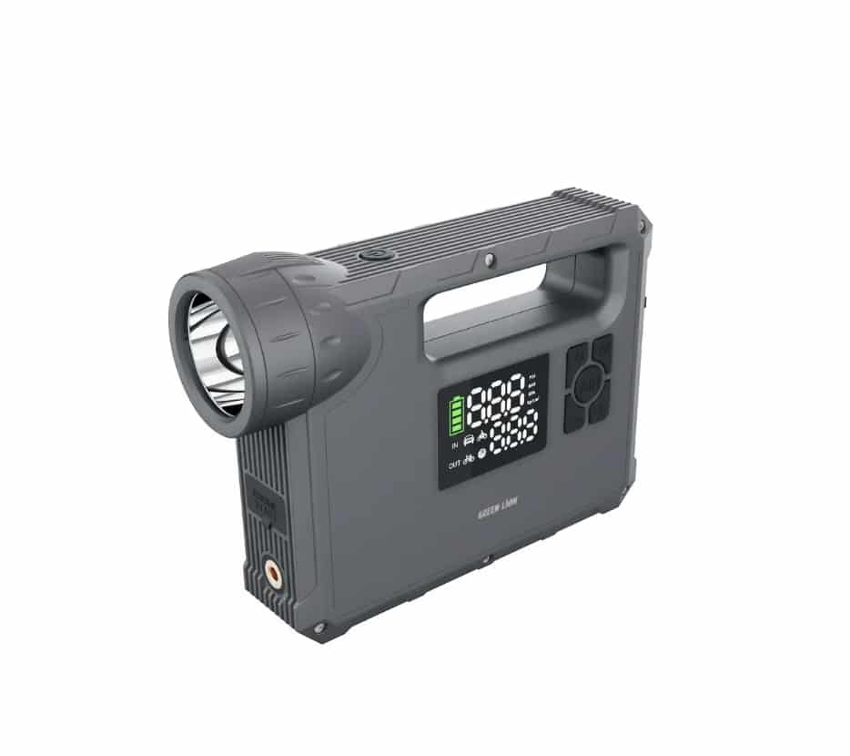 d668b4 پمپ باد و جامپ استارتر گرین لاین مدل Green Lion JX-84 12V Jump Starter GNJUMSTJX84GY - Image 1