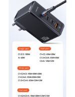 شارژر دیواری تایپ سی و یو اس بی 100 وات فست‌شارژ یوسامز USAMS US-CC163 100W 4-Ports GaN Fast Charger (EU) - تصویر 12