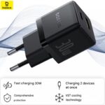 شارژر دیواری USB و تایپ سی 30 وات بیسوس Baseus Palm P1011160A113 - تصویر 23