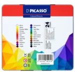 مداد رنگی 24 رنگ پیکاسو Picasso مدل GOL24-T جعبه فلزی - تصویر 7