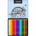 مداد رنگی 24 رنگ پیکاسو Picasso مدل GOL24-T جعبه فلزی - تصویر 4