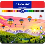 مداد رنگی 24 رنگ پیکاسو Picasso مدل GOL24-T جعبه فلزی - تصویر 6