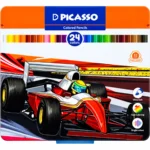 مداد رنگی 24 رنگ پیکاسو Picasso مدل GOL24-T جعبه فلزی - تصویر 2