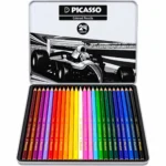 مداد رنگی 24 رنگ پیکاسو Picasso مدل GOL24-T جعبه فلزی