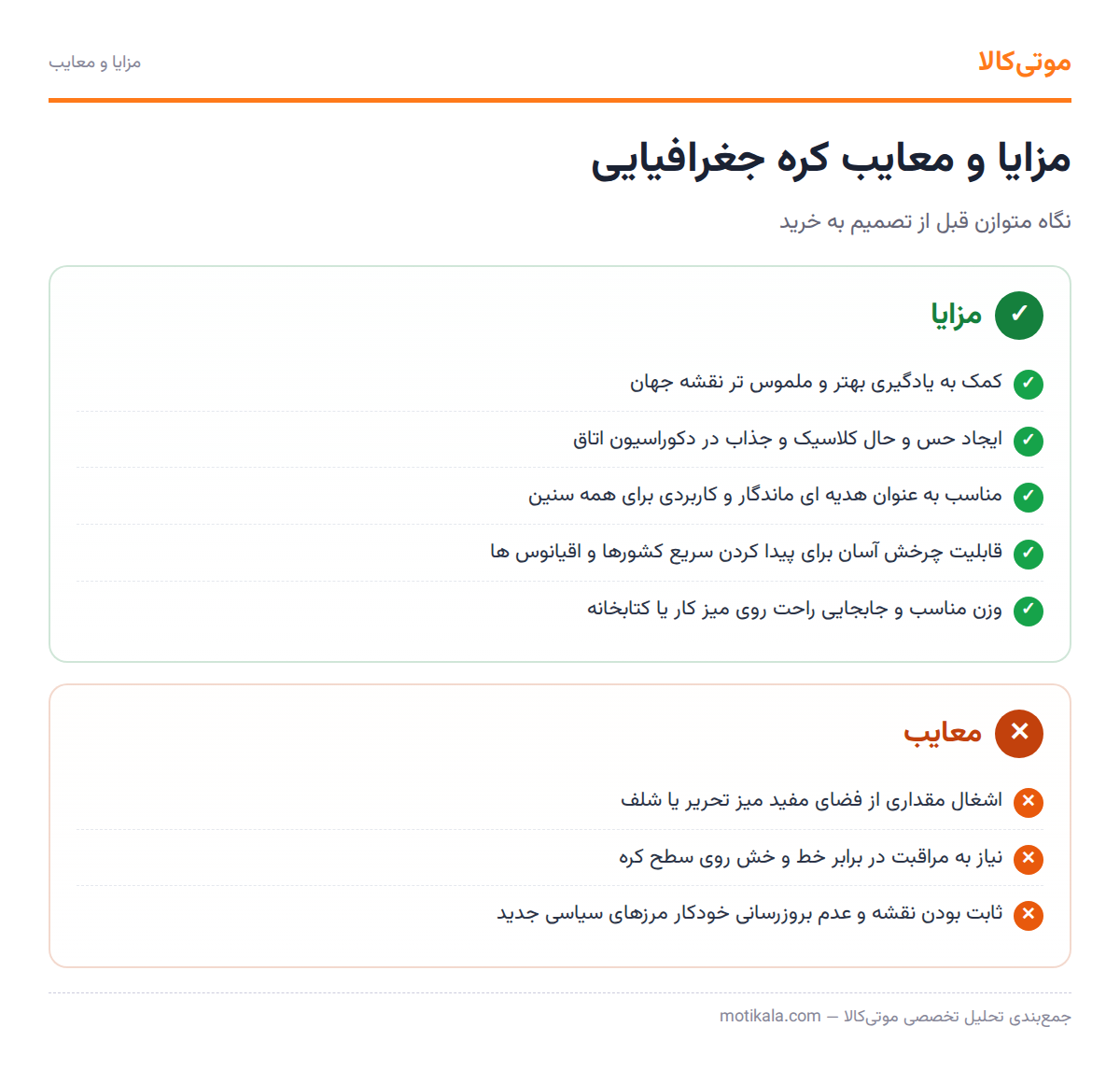 دنیای کف دستت؛ چرا هنوز کره جغرافیایی جذابه 2 مزایا و معایب کره جغرافیایی