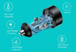 شارژر فندکی فست شارژ ماشین تایپ سی 36 وات چویتک C0054 - تصویر 6